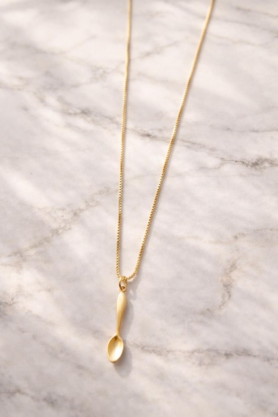 Gold Spoon Necklace • Spoonie Awareness Jewelry
