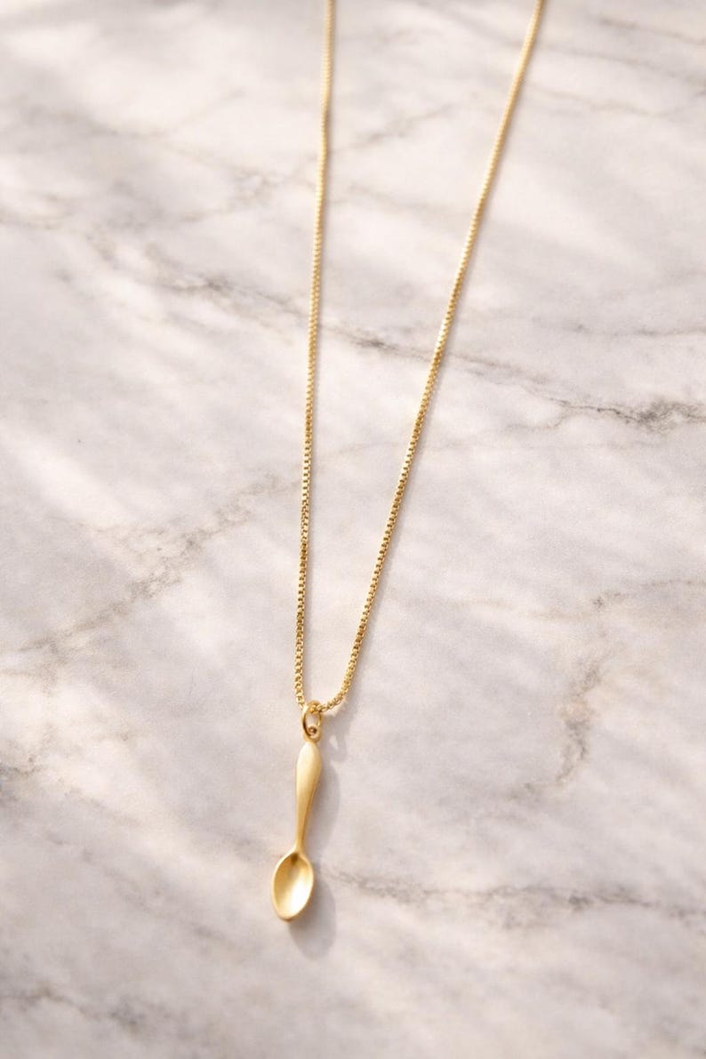 Gold Spoon Necklace • Spoonie Awareness Jewelry image 1