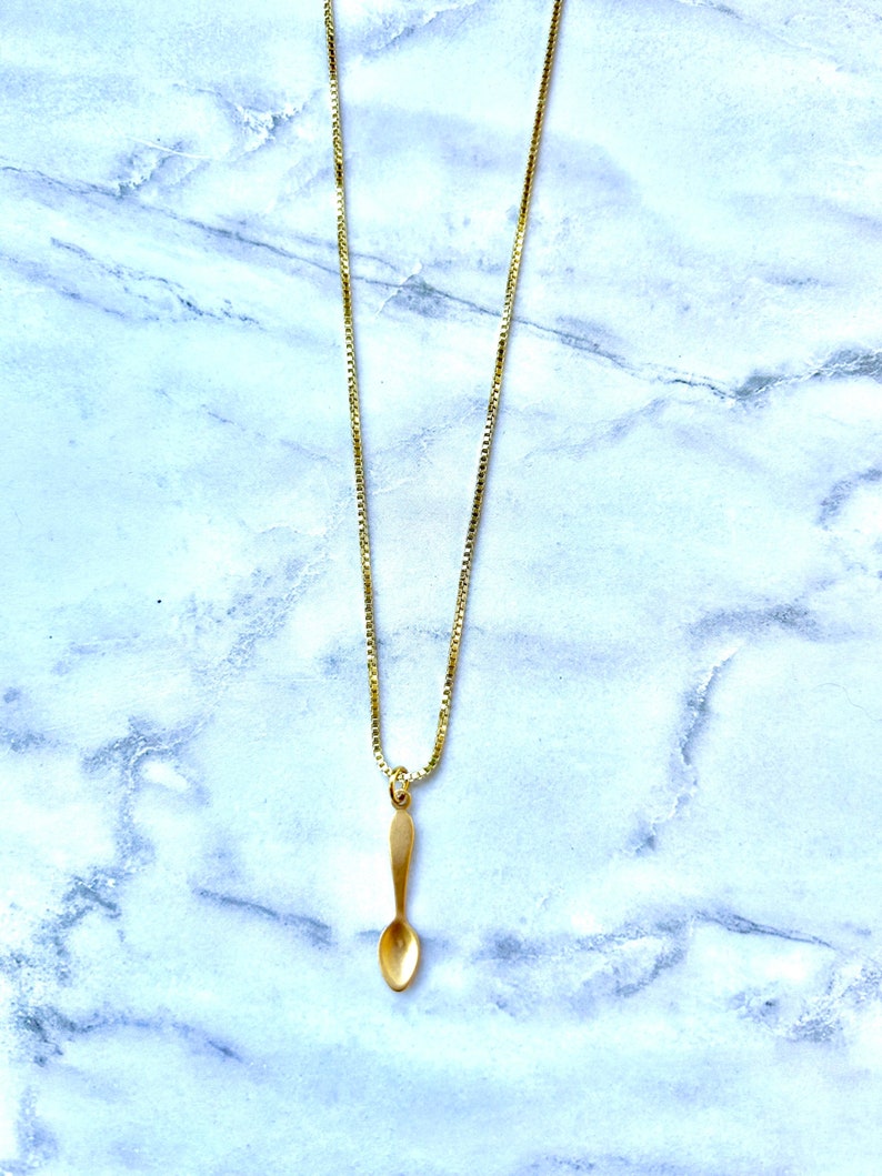 Gold Spoon Necklace • Spoonie Awareness Jewelry image 3