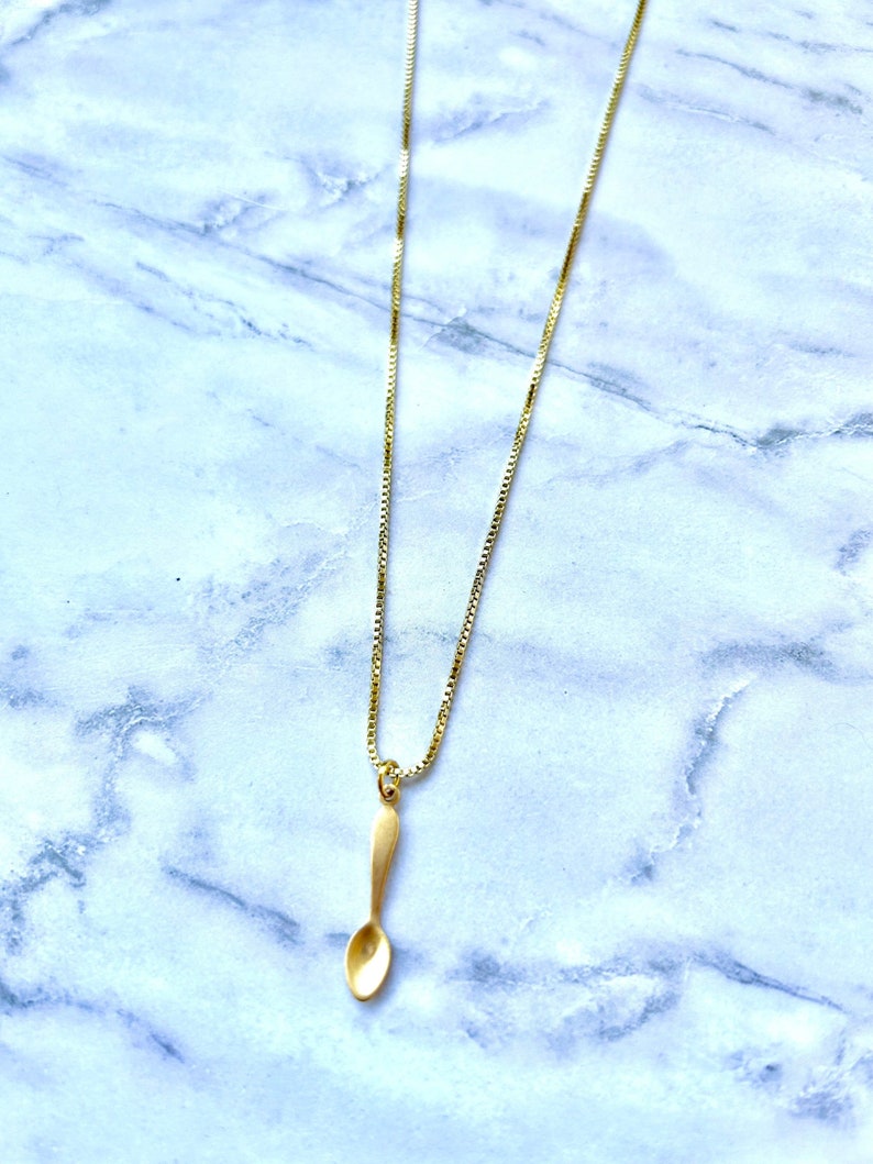 Gold Spoon Necklace • Spoonie Awareness Jewelry image 2