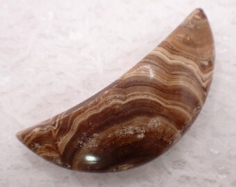 Natural Chocolate Calcite Crystal Moon Carving - Beige Brown 3.25 Inch Chocolate Calcite - Crescent Moon Carving #MOONS#1042