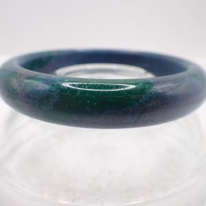 59.0mm Ruby in Fuchsite Crystal Bangle Bracelet - Thick Smooth Polished Bracelet - Natural Green Purple Crystal Bangle Bracelet #JEWEL#1993