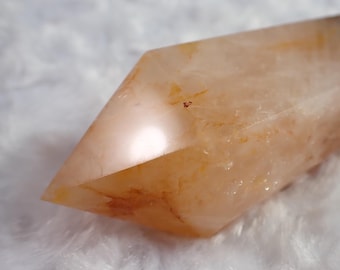 Super Flashy Golden Healer Natural Crystal Wand - Yellow Gold Smooth Polished - 7 Inch Crystal Wand - Golden Healer Crystals #WANDS#1069