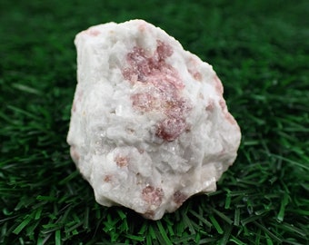 Raw Pink Tourmaline Quartz Crystal Stone - White Quartz Pink Tourmaline Crystal - 2 Inch Pink Tourmaline White Quartz Rough Rock #RWSTN#1020