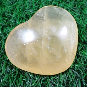 1 Piece Natural Honey Calcite Heart Carving - Large Flashy Honey Heart - Smooth Polished Crystal - Honey Calcite Natural Heart #CRVNG#1546