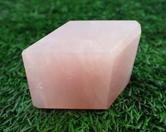 1 Piece Natural Rose Quartz Crystal Freeform - Dark Pink Smooth Finish - Rose Quartz Freeform 58x43x32mm - Beveled Edge Crystal #FRFRM#1036