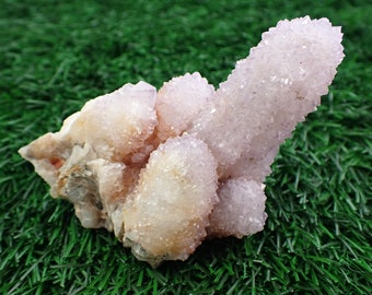 1 Piece Natural Spirit Quartz Crystal Cluster - Purple Cactus Quartz Cluster - 5 Crystal Points - 3.25 Inches Natural Crystal #RAWSM#1027