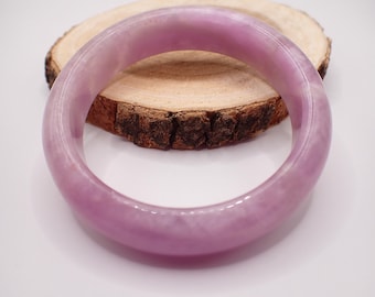 59.2mm Beautiful Natural Purple Kunzite Crystal Bangle Bracelet - Smooth Flat Inside - Purple Black Kunzite Solid Crystal Bangle #JEWEL#1624