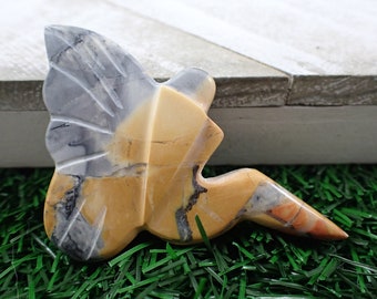 Maligano Jasper Crystal Fairy Carving - Smooth Carved Crystal Fairy - Orange Gray Yellow - 2.25 Inch Small Crystal Fairy Carving #CRVNG#1864