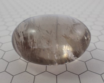 1 Piece Tiny Natural Smoky Quartz Clear Crystal Palm Stone - Shiny Smooth Smoky Quartz Gallet Stone - Oval Smooth Polished Smoky #PALMS#1100