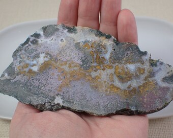 1 Piece Natural Ocean Jasper Crystal Slab - Unpolished Black Purple Gold - Ocean Jasper Crystal Slab - Large Natural Crystal SLABS#1024