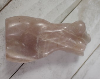 1 Piece Natural Blue Flash Moonstone Crystal Carving - Fit Woman Body Carving - Standing Flashy Moonstone Crystal - 80x40x38mm #BDIES#1024