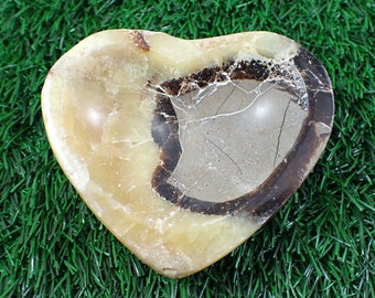 1 Piece Natural Septarian Heart Shaped Crystal Bowl - Large Smooth Polished Bowl - Tray for Crystals - 92x80x30mm Septarian Bowl #BOWLS#1057