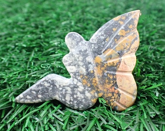 Pretty Natural Maligano Jasper Crystal Fairy Carving - Smooth Carved Crystal Fairy - 2 Inch Small Gray Crystal Fairy Carving #CRVNG#2034
