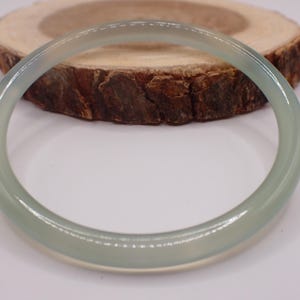 57.7mm Green Thin Agate Bangle Bracelet - Smooth Polished Round Bangle - Agate Crystal Bracelet - Dyed Green Thin Agate No Chips #JEWEL#1670