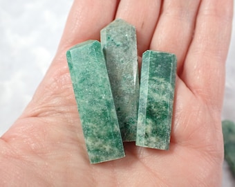 1 Piece Mini Natural Green Aventurine Crystal Point - Small Smooth Faceted Point - Light Green Crystals - 1.25-2.25 Inch Point #POINT#1011