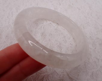 60.4mm Natural Clear Quartz Crystal Bangle Bracelet - Smooth Clear Polished Clear Quartz Bangle Crystal #JEWEL#2019