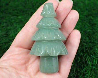 1 Piece Natural Green Aventurine Crystal Pine Tree - Smooth Standing Tree Crystal - Green Aventurine Christmas Tree - 2.75 Inch #CRVNG#1074