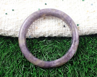 60.2mm Amazing Natural Pink Tourmaline Crystal Bangle Bracelet - Smooth Finish Flat Inside - Purple Gray Pink Tourmaline Bangle #JEWEL#1089