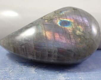 1 Piece Large Teardrop Cabochon Flashy Labradorite - Thick Smooth Rainbow Labradorite Flash Cabochon - Natural Labradorite #CBCHN#1004
