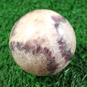 1 Piece Natural Amethyst Crystal Sphere - Shiny Polished Round Ball - Purple White Gold - 2.25 Inches Diameter - Natural Amethyst SPHER#1088