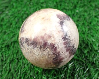 1 Piece Natural Amethyst Crystal Sphere - Shiny Polished Round Ball - Purple White Gold - 2.25 Inches Diameter - Natural Amethyst SPHER#1088