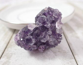 Small Natural Amethyst Heart Crystal Cluster - Purple Heart Shaped Cluster - Amethyst Crystal Textured - 1.5 Inch Crystal Heart #RAWSM#1091