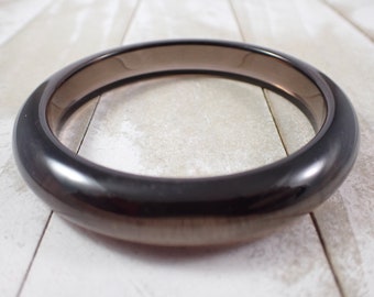 64.4mm Stunning Clear Ice Obsidian Crystal Bangle Bracelet - Smooth Flat Inside - Polished Perfect Bangle - Ice Obsidian Crystal #JEWEL#1152