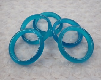 61.0mm Shiny Aqua Blue Cats Eye Crystal Bangle Bracelet - Smooth Finish Flat Inside Bangle Bracelet - Turquoise Cat Eye Crystal #JEWEL#1226