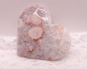 Pink Amethyst Crystal Heart - Druzy Natural Crystal - Pink Amethyst White Pink Crystal - 2.25 Inch Druzy Sparkle Pink Amethyst #HEART#1142