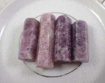 Short Mini Natural Lepidolite Crystal Point - Small Smooth Faceted Purple Point - Lepidolite Crystals 1.25 Inch Point Sparkle #POINT#1018