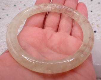 58.4mm Citrine Bangle Bracelet - Smooth Polished Round Bangle - Citrine Crystal Bracelet - Citrine No Chips #JEWEL#1765
