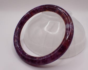 60.0mm Sparkly Natural Purple Emerald Crystal Bangle Bracelet - Smooth Finish Round Inside - Purple Emerald Crystal Bangle #JEWEL#1797