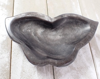 Shiny Butterfly Shaped Silver Obsidian Crystal Bowl - Large Smooth Polished Butterfly - 4.5 Inch Tray Bowl Crystals Black Silver #BOWLS#1122