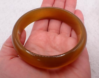 61.1mm Dark Copper Brown Cats Eye Bangle Bracelet - Smooth Polished Bangle - Copper Cats Eye Bangle Bracelet #JEWEL#1910