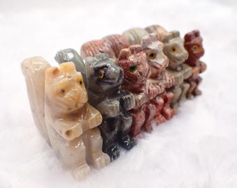 Spirit Animal Squirrel Onyx Crystal - Squirrel Gift for Dad Small Squirrel Figurine - Metaphysical Healing Crystal Mini Figurine #SPRIT#1010