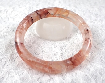 60.0mm Rainbow Flash Fire Quartz Bangle Bracelet - Smooth Round Polished - Natural Fire Quartz Crystal - Red Rainbow Bangle #JEWEL#1088