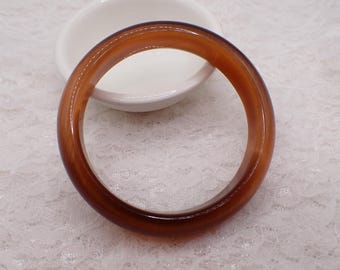 60.4mm Dark Copper Cats Eye Bangle Bracelet - Smooth Polished Bangle - Copper Cats Eye Bangle Bracelet #JEWEL#1995