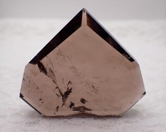 Beautiful Natural Smoky Quartz Crystal Heart - Smooth Faceted Beveled Edge Heart - 2.25 Inch Crystal Heart Smoky Quartz Crystal #HEART#1134