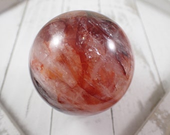 Amazing Rainbow Flash Fire Quartz Sphere - Large Natural Crystal Sphere - Super Smooth Sphere - 2.75 Inch Fire Quartz Crystal #SPHER#1100