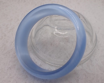 60.2mm Shiny Light Blue Cats Eye Crystal Bangle Bracelet - Smooth Finish Flat Inside Bangle Bracelet - Blue Cat Eye Crystal #JEWEL#1981