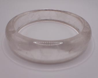 62.7mm Natural Clear Quartz Crystal Bangle Bracelet - Extremely Clear - Stunning, Smooth Polished Clear Quartz Bangle Crystal #JEWEL#1764