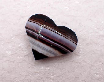 Awesome Natural Sardonyx Heart Shaped Crystal - 2 Inch Chunky Heart - Black White Brown Crystal - Sardonyx Crystal Healing Heart #HEART#1115