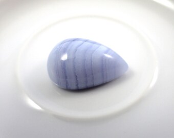 1 Piece Natural Blue Lace Agate Crystal Teardrop Cabochon - High Quality Cab - Banded Blue Lace Agate - Smooth Teardrop Cabochon #CBCHN#1023