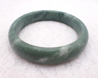 62.6mm Green Jade Crystal Bangle Bracelet - Smooth Polished Bangle -Jade Crystal Bracelet - No Chips Nice Green #JEWEL#1851