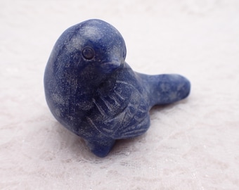 Cute Little Blue Aventurine Crystal Bird - Blue Opaque Smooth Bird Figurine - Crystal Bird 2.25 Inches - Blue Aventurine Bird #ANMLS#1279