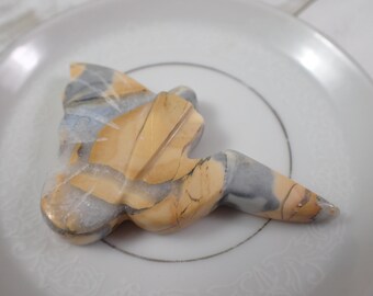 Maligano Jasper Crystal Fairy Carving - Smooth Carved Crystal Fairy - Gray Yellow - 2.25 Inch Small Crystal Fairy Carving #CRVNG#2111