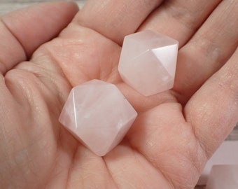 1 Piece Natural Rose Quartz Crystal Polygon - Faceted Pink Smooth Crystal - Pink Polygon Rose Quartz Crystal - Smooth Finish #MINIS#1090