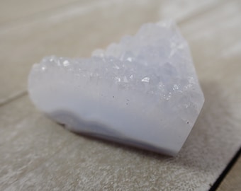 Lovely Druzy Sugar Texture Freeform - Natural Blue Lace Agate Crystal - Light Blue Sugar Crystal - 1.5 Inch Small Crystal Druzy #FRFRM#1068