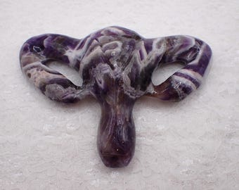 Anatomically Correct Uterus Shaped Dream Amethyst Crystal Carving - Large Heavy Smooth Polished -  Natural Crystal - 11oz Uterus #CRVNG#2263